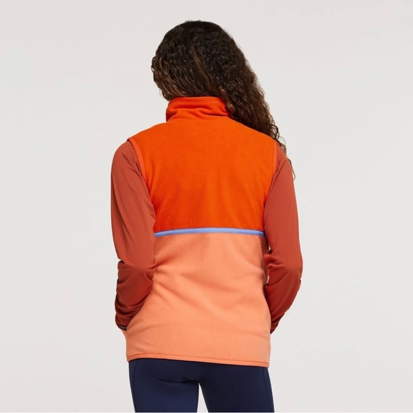 Cotopaxi Womens Two-Tone Orange Fleece Vest Gilet Activewear Athleisure - Picture 4 of 6